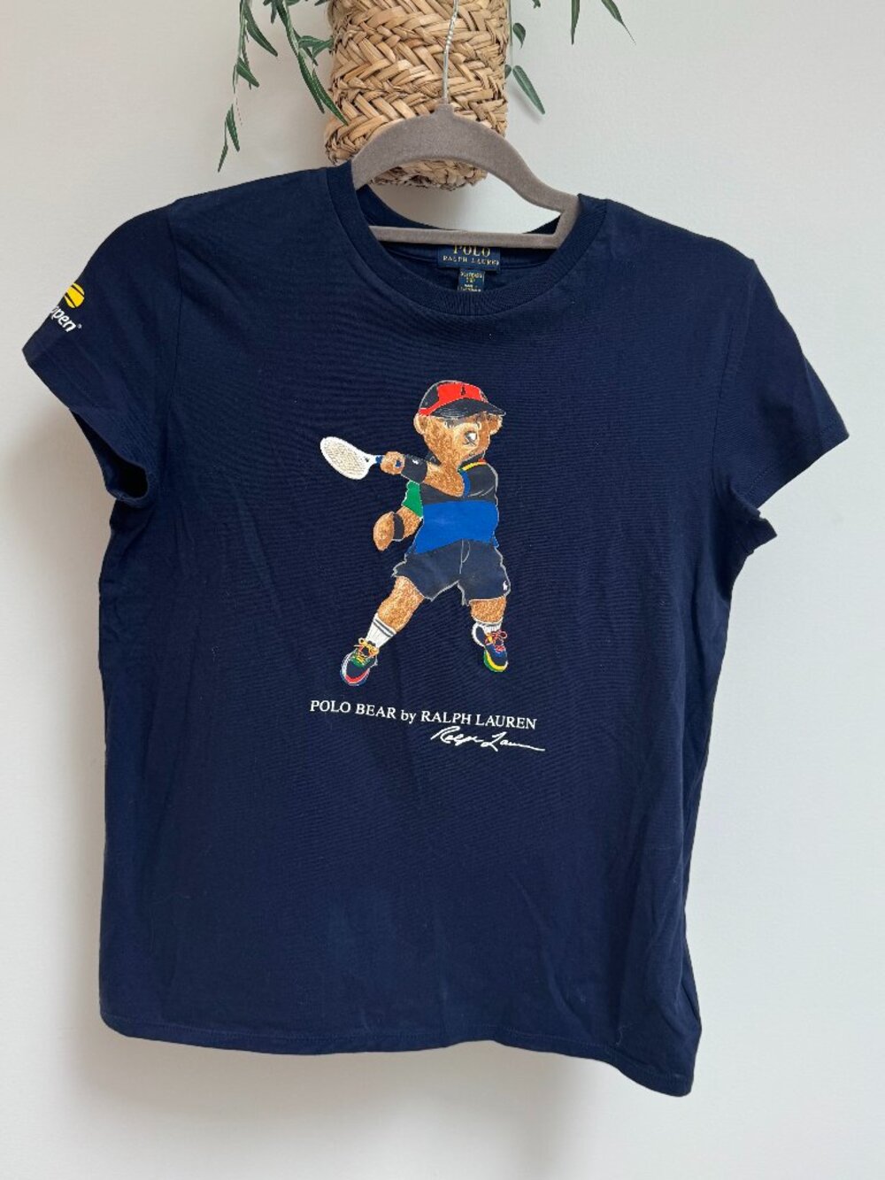 Polo Ralph Lauren US Open Tennis Bear T Shirt Navy - Kids XL